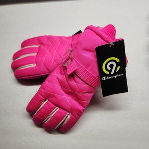 Champion Hot Pink Waterproof Warmest Ski Gloves Size 8/16 New